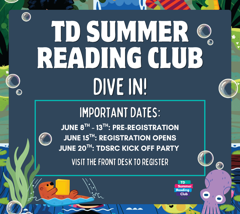 TD Summer Reading Club - important dates